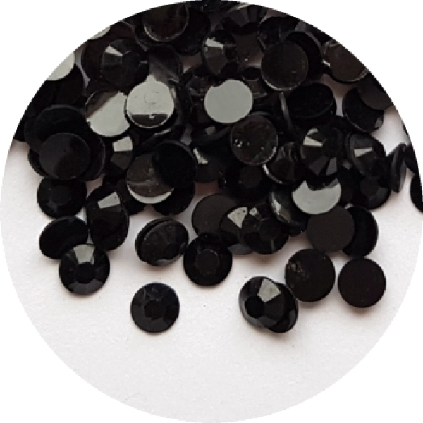 Acryl-Strasssteine rund Ø 4 mm, schwarz - ca. 200 Stück